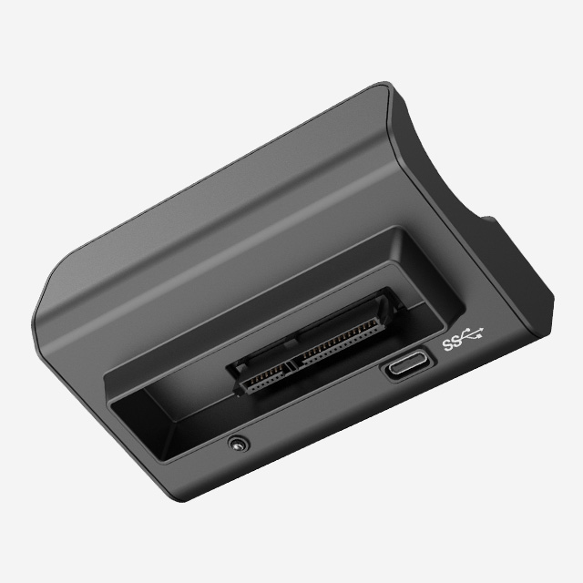 HIKvision HDD SSD case reader with USB 3.0 and SATA interface, plug and play, with status indicator.