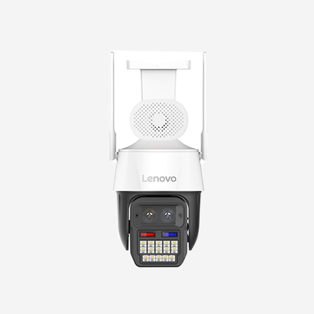 Lenovo NS40GH (T) 4MP dome camera with dual lenses, human tracking, night vision, audio, and mobile monitoring.