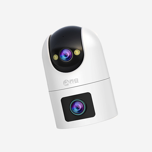 JOOAN W8-U outdoor Wi-Fi dual-lens camera with 3MP HD, H.265 video, night vision, dual-band Wi-Fi, and Cam720 app control.