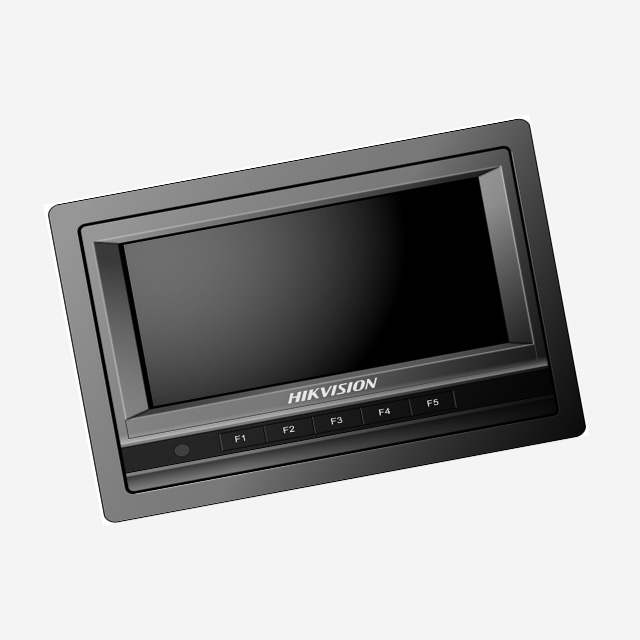 HIKvision CVBS display, 7-inch TFT LCD monitor, rear camera support, multi-channel input, DVR connection.