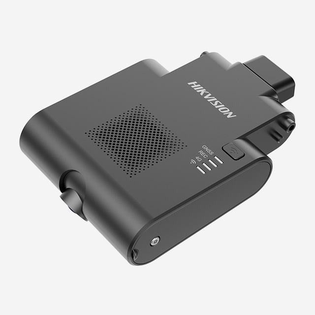 HIKvision 3-channel dash camera with 1080P, GPS speed overlay, WiFi, 4G, DSM alarm, gyroscope, dual TF card, and App control.