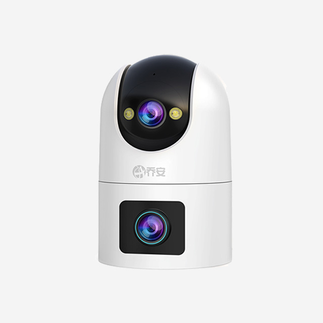 JOOAN W8-U outdoor Wi-Fi dual-lens camera with 3MP HD, H.265 video, night vision, dual-band Wi-Fi, and Cam720 app control.