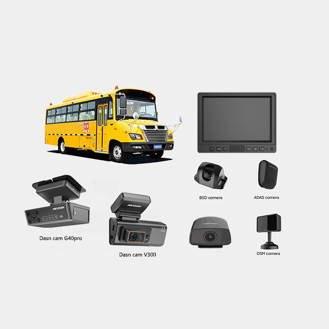 Hikvision 4K 360° waterproof school bus dash camera with GPS, Wi-Fi, and SIM card function.
