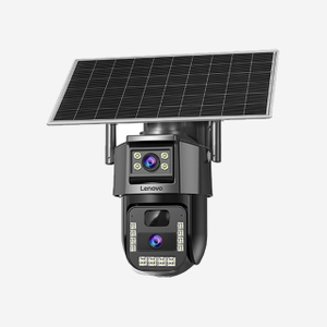 Lenovo Smart Camera G4S4 with 6MP lenses, three-screen view, night vision, 4G data, solar panel, and standby.