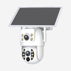 JOOAN S3-U outdoor solar Wi-Fi dual-lens camera with 3MP HD, H.265 video, night vision, 2.4GHz Wi-Fi, and Cam720 app control.