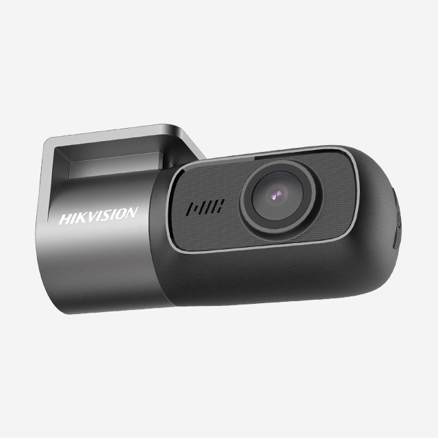 HIKvision AE-DC4018-D1PRO dash camera with 1440P HD video, Wi-Fi app, G-Sensor emergency lock, and 330° rotation design.