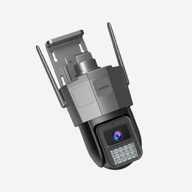 Lenovo X6Q-4G smart dome camera with 3MP lens, PTZ, 4G, night vision, motion alarm, two-way audio, and waterproof housing.