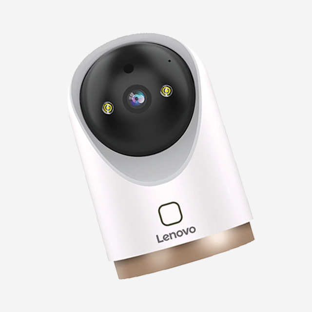 Lenovo C5X AI 360° smart security camera with night vision, motion alarm, voice recording, Wi-Fi, and cloud storage.