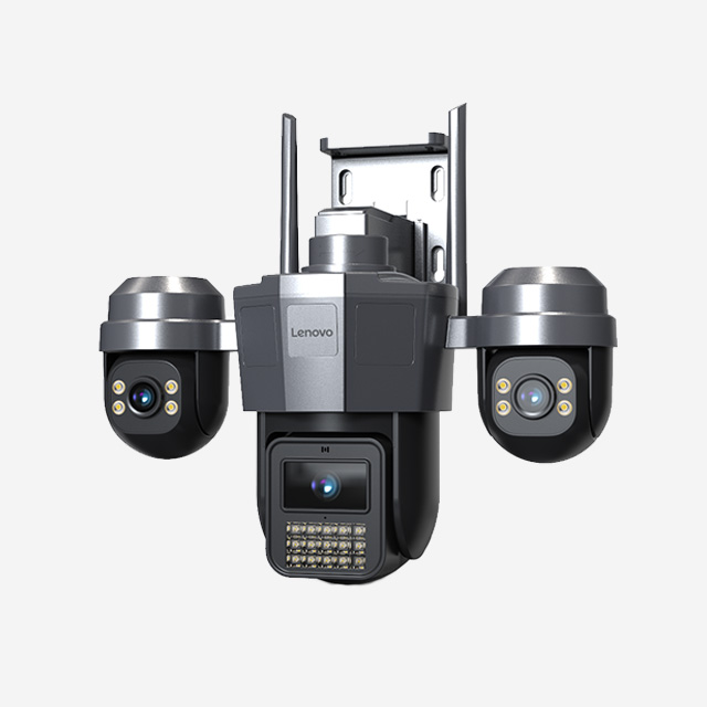 Lenovo Smart Camera W19C dome with 15MP, PTZ rotation, night vision, auto tracking, alarm, and waterproof design.