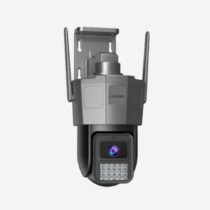 Lenovo X6Q-4G smart dome camera with 3MP lens, PTZ, 4G, night vision, motion alarm, two-way audio, and waterproof housing.