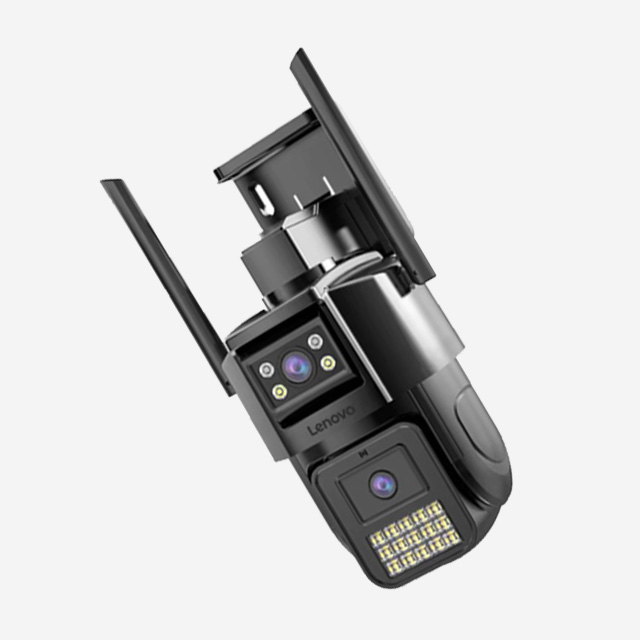 Lenovo Smart IP Dome Camera X9G with 10MP, 8x zoom, PTZ rotation, night vision, and AI human detection for smart security.