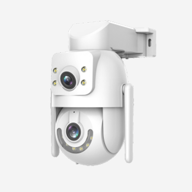 JOOAN W3-U outdoor Wi-Fi dual-lens camera with 3MP HD, H.265 video, night vision, dual-band Wi-Fi, and Cam720 app control.