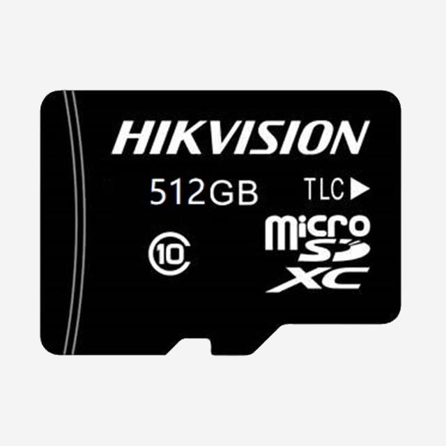 HIKvision SD TF card with MLC storage, wide temperature range, reliable for vehicle monitoring.