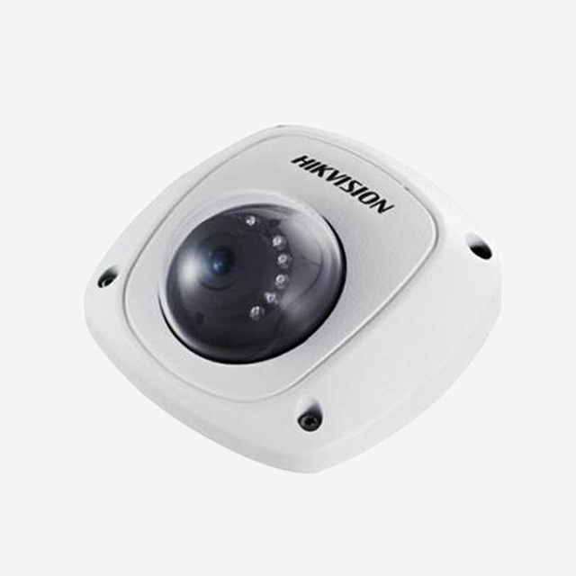 HIKvision indoor analog camera with DIS sensor, mic, IP65, IK07, IR cut filter, and OSD menu for indoor surveillance.