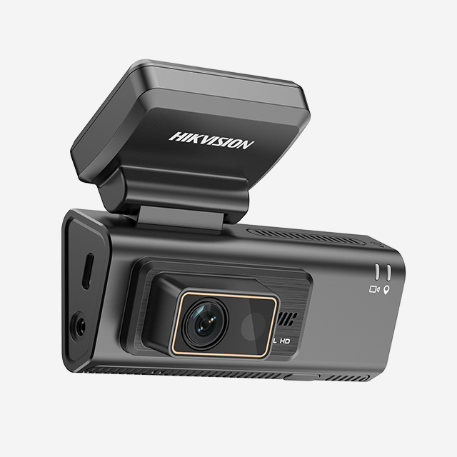 HIKvision 3-channel dash camera with 1080P front, 720P IR cabin, 1080P rear, GPS, WiFi, ADAS, G-Sensor, and TF card support.