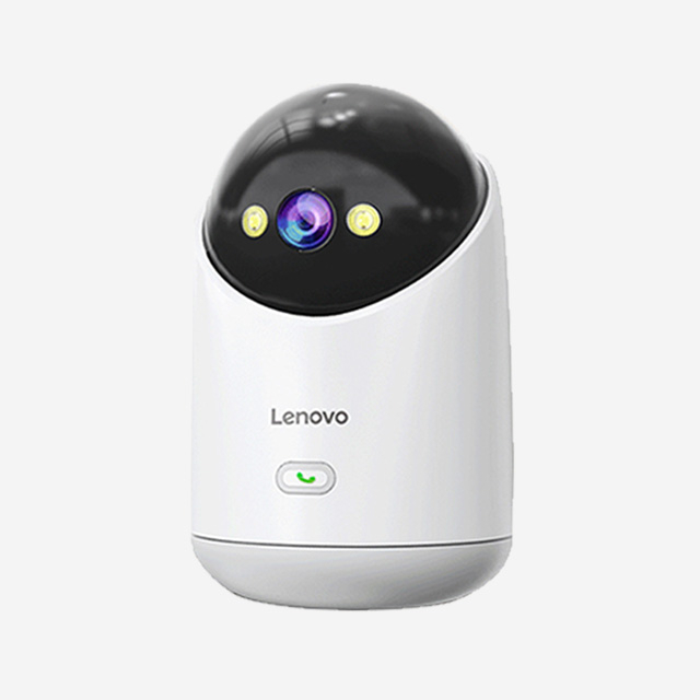 Lenovo C33Pro AI 360° smart camera with night vision, motion alarm, voice recording, Wi-Fi, and cloud storage.