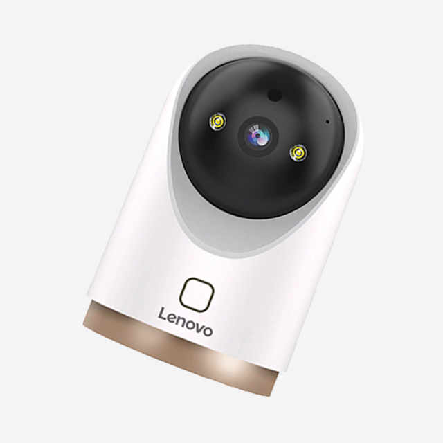 Lenovo C5X AI 360° smart security camera with night vision, motion alarm, voice recording, Wi-Fi, and cloud storage.