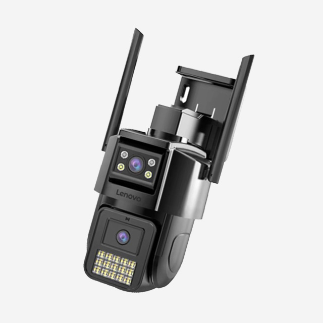 Lenovo Smart IP Dome Camera X9G with 10MP, 8x zoom, PTZ rotation, night vision, and AI human detection for smart security.