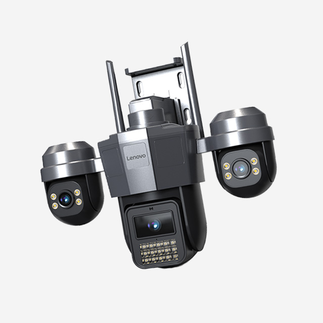 Lenovo Smart Camera W19C dome with 15MP, PTZ rotation, night vision, auto tracking, alarm, and waterproof design.