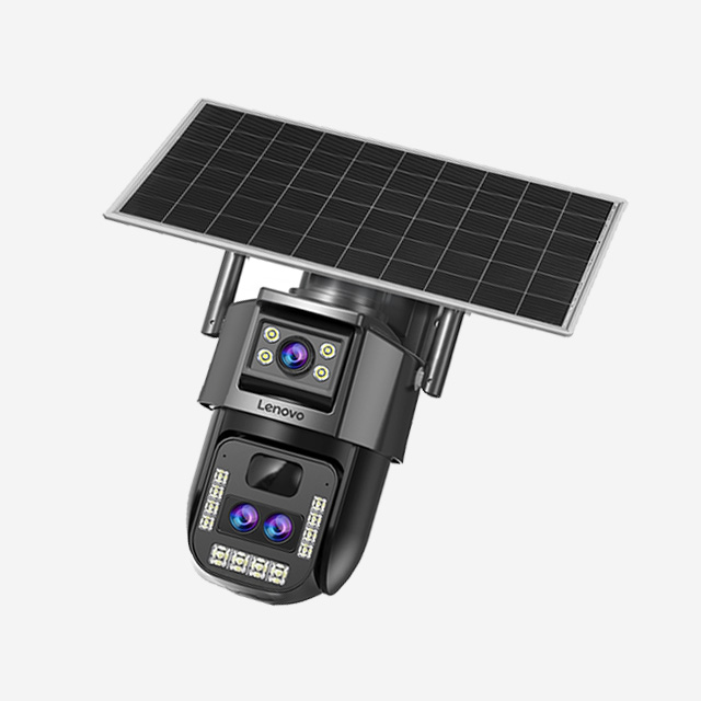 Lenovo Smart Camera G4S4 with 6MP, 10x zoom, three-screen display, night vision, 4G data, solar panel, and long standby.