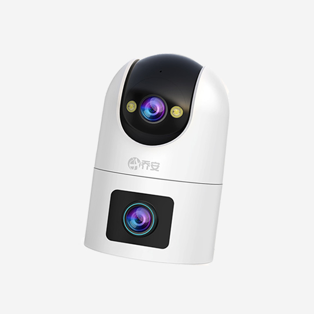 JOOAN W8-U outdoor Wi-Fi dual-lens camera with 3MP HD, H.265 video, night vision, dual-band Wi-Fi, and Cam720 app control.
